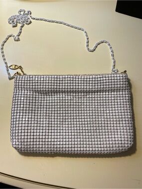 Y2K Woven White Chain-Strap Crossbody Bag